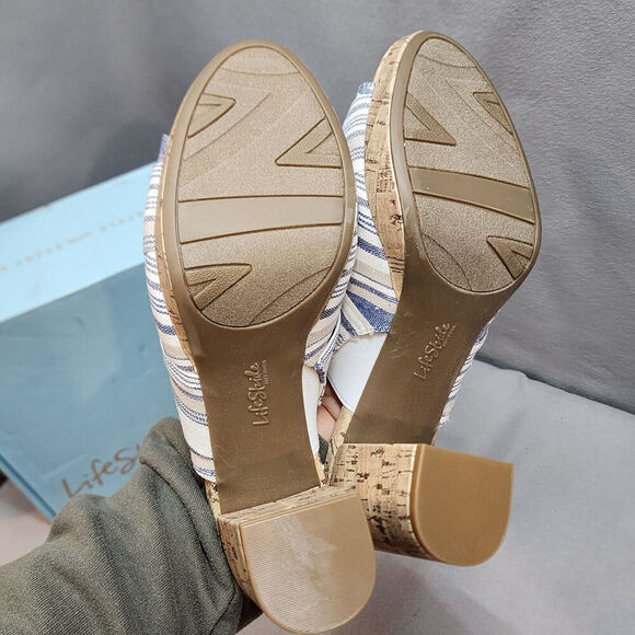 LIFE STRIDE Laguna Women's Blue Strap Platform Heeled Sandal Sandals 9.5 - Picture 5 of 8